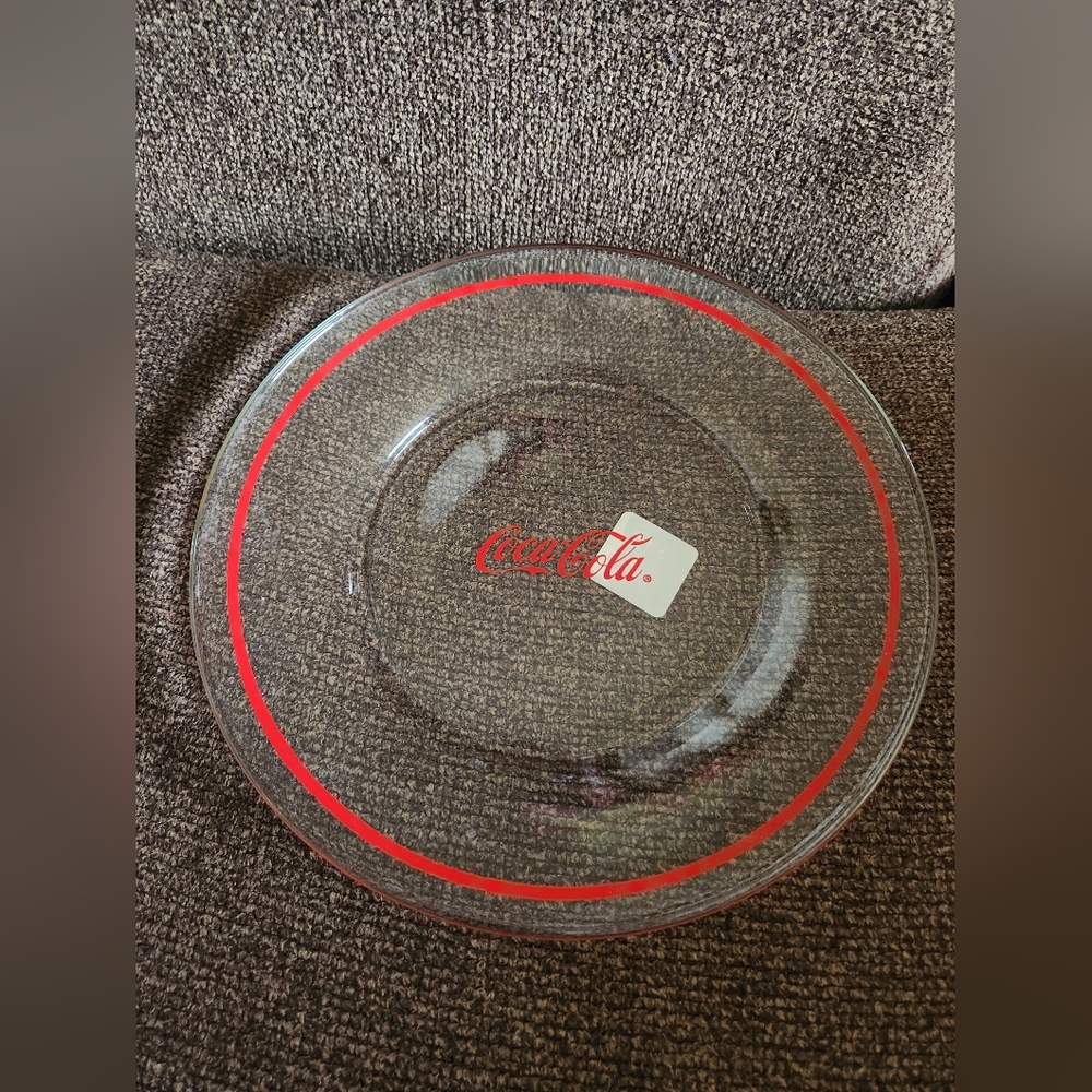 Vintage Coca Cola Dinner Plate Clear Anchor Hocking EUC